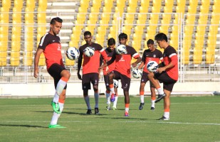 The Indian National Team Players practice in Goa.